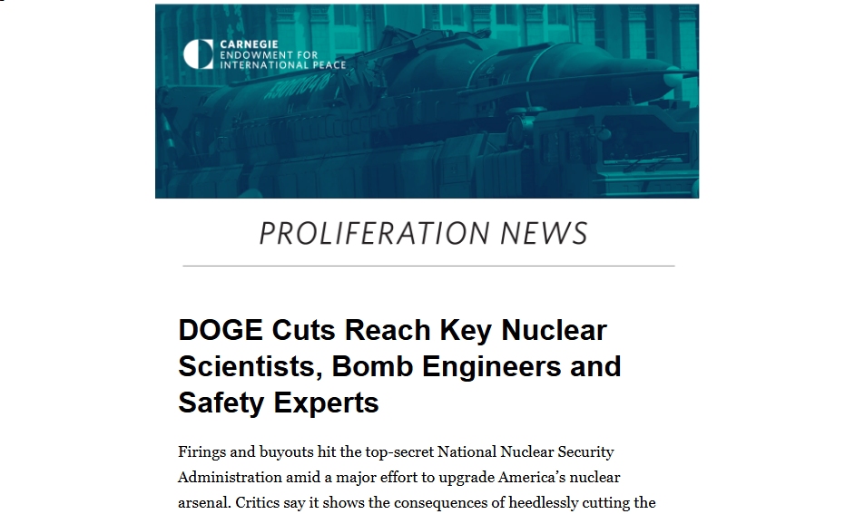 DOGE cuttings reach nuclear scientists and bomb engineers