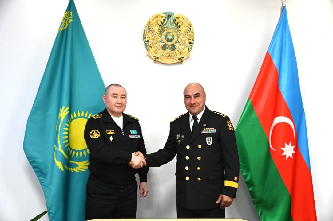 First Deputy Commander-in-Chief – Chief of the General Staff of the Naval Forces of Kazakhstan - Captain 1st Rank Kanat Niyazbekov and Chief of Staff of the Naval Forces of Azerbaijan - Captain 1st Rank Teymur Murshudov