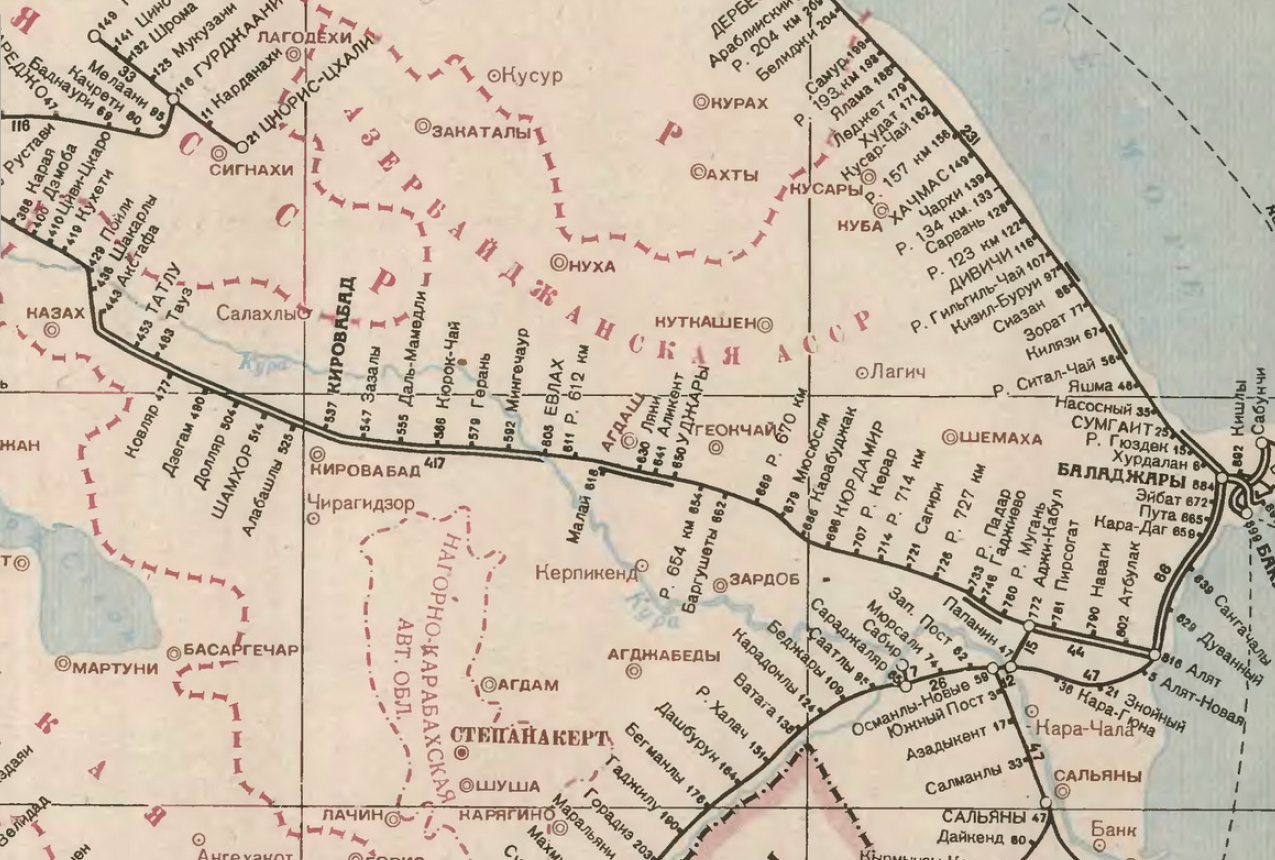 From Biladzhari station to Boyuk Kesik - Böyük Kəsik